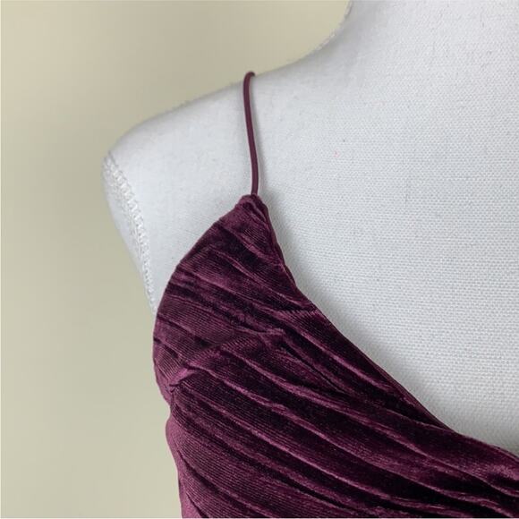 NEW WILD FABLE Dark Purple Ribbed Striped Velvet Crop Top Bralette Cami Tank XL - Picture 8 of 10